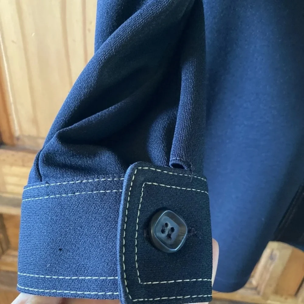 Haggar Navy Blue shirt with Contrast Stitching